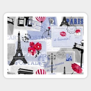 Vintage mail from Paris blue-white-red Sticker